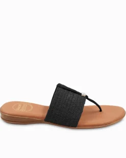 André Assous Nice Black Stretch-Raffia Featherweights™ Sandals