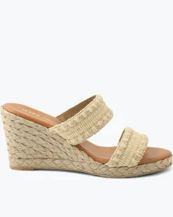 André Assous Nolita Stitched Raffia Wedges