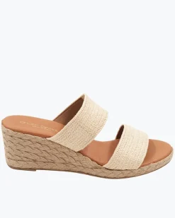 André Assous Nori Natural Stretch-Raffia Wedges