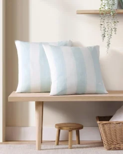 Awning Stripe Blue Decorative Pillow