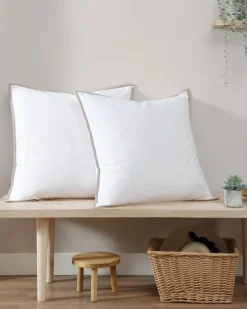 Bahama Basic Canvas White European Shams - Set of 2