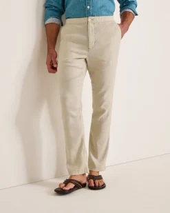 Beach Coast Linen-Blend Elastic-Waist Pants