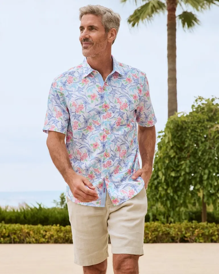 Beach Coast Linen-Blend Flat-Front 10-Inch Shorts