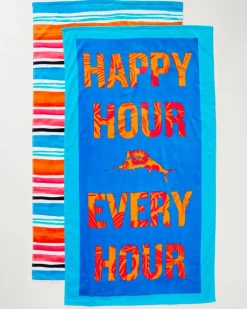 Cape Coral & Happy Hour Beach Towels — Set of 2