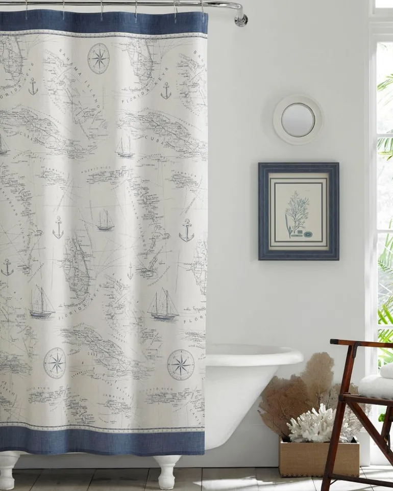 Caribbean Sea Lt-Pastel Blue Shower Curtain