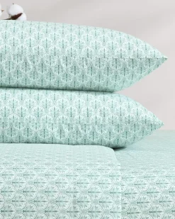 Coastal Batik Green 4-Piece Queen Sheet Set