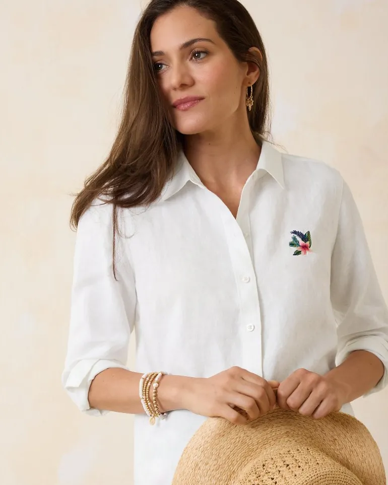 Coastalina Coastal Palms Linen Shirt