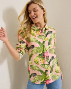 Coastalina Frond Royal Linen Shirt