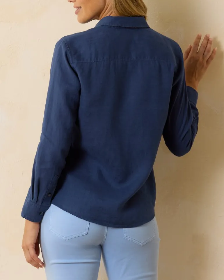Coastalina Linen Long-Sleeve Shirt