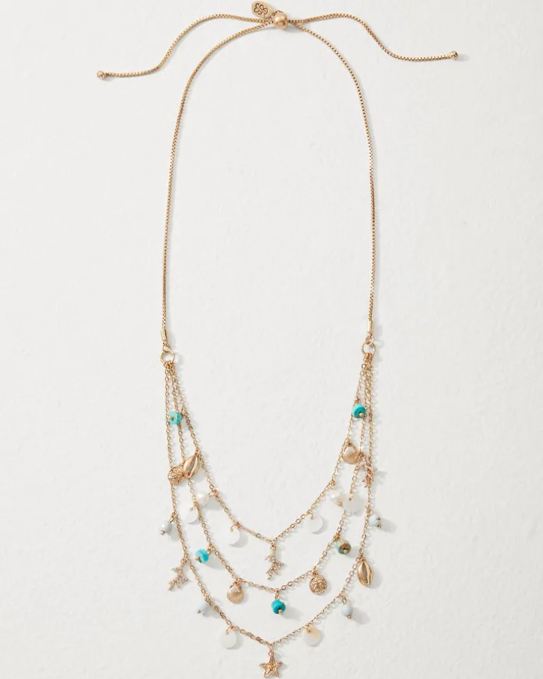 Coral Isles Semi-Precious Stone & Pearl Layered Necklace