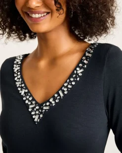 Darcy Embellished V-Neck Dress