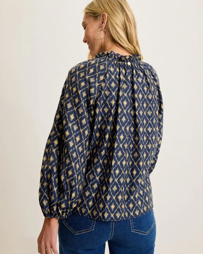 Diamond Cay Smocked Peasant Top