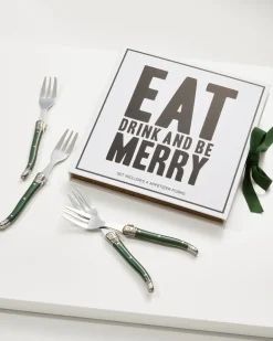 Eat, Drink & Be Merry Appetizer Fork Set