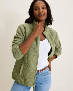 Faux Sherpa Quilted Hybrid Jacket