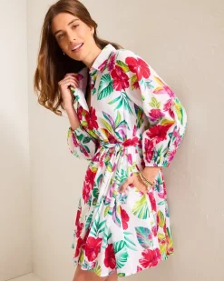Fiesta Floral Coverup Shirt Dress