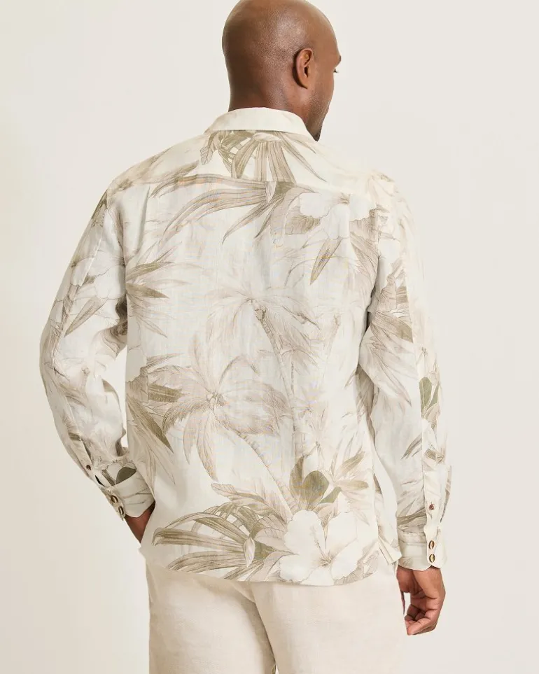 Flora Oasis Long-Sleeve Linen Shirt