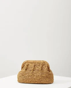 Frame Raffia Clutch