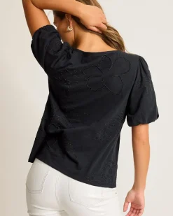 Heritage Hibiscus Puff-Sleeve Lux T-Shirt