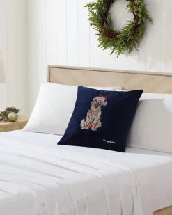 Holiday Retriever Velvet Decorative Pillow