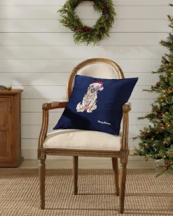 Holiday Retriever Velvet Decorative Pillow