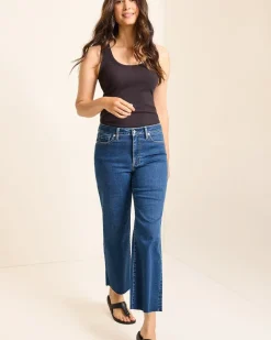 Indigo Palms™ High-Rise Cropped Wide-Leg Jeans