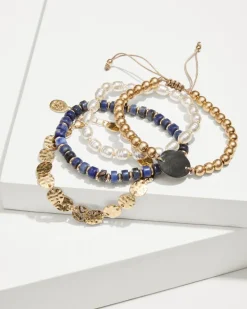 Indigo Shore Mixed Materials Bracelet Set