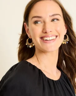 Indigo Shore Mixed Materials Charm Hoop Earrings