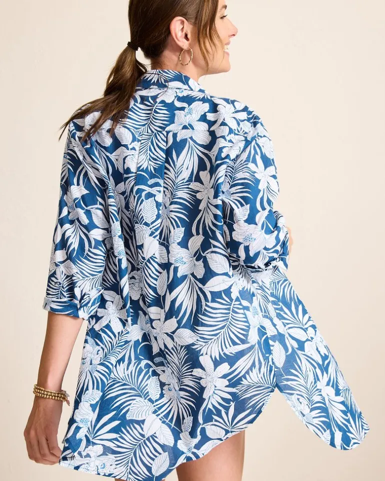 Island Blooms Boyfriend Beach Shirt