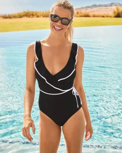 Island Cays Cabana Wrap-Front One-Piece Swimsuit