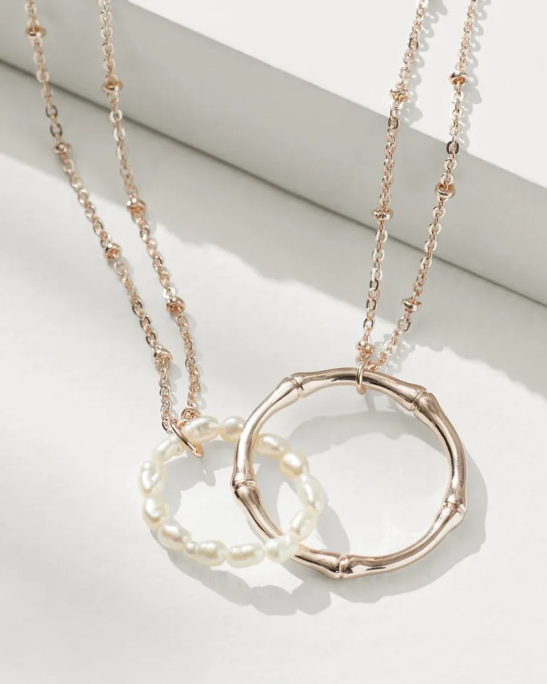 Island Essence Rose Gold Double-Loop Necklace
