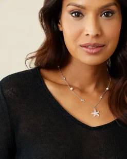 Island Essence Rose Gold Starfish Pearl Necklace