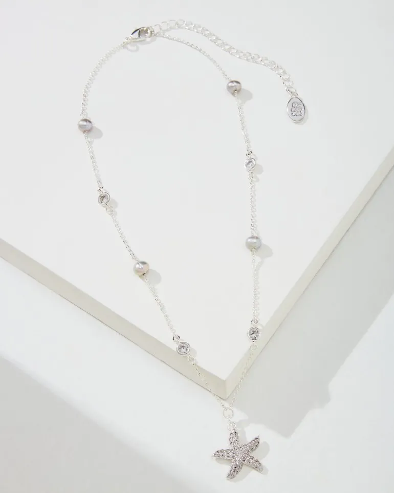 Island Essence Silver Starfish Pearl Necklace