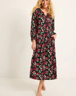 Jersey Long-Sleeve Maxi Sleep Dress