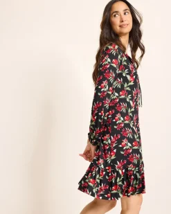 Jersey Long-Sleeve Short Sleep Dress