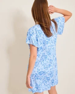 Jersey Short-Sleeve Short Sleep Dress