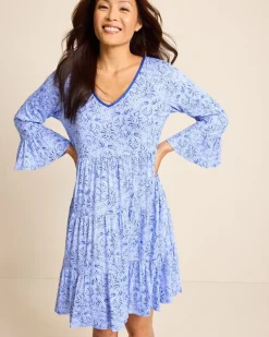 Jersey 3/4-Sleeve Short Sleep Dress