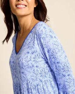 Jersey 3/4-Sleeve Short Sleep Dress