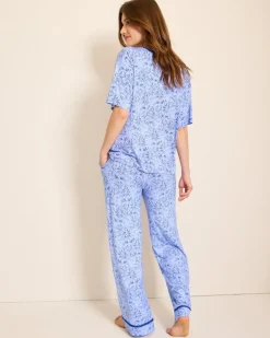 Jersey V-Neck Top & Pants Pajama Set