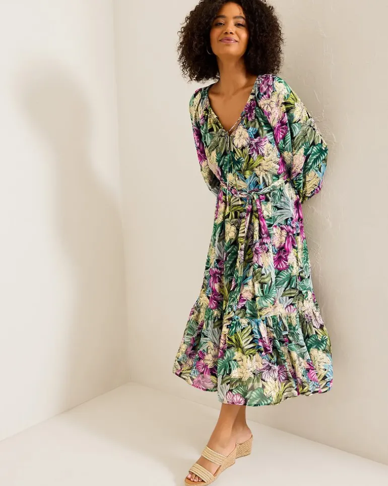 Jungle Jewels Shimmer Maxi Dress