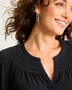 Kauai Long-Sleeve Smocked Top