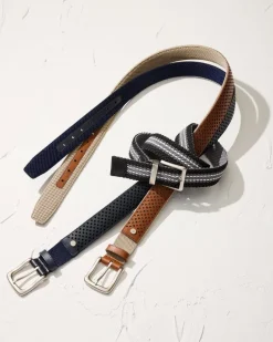 Leather Mesh Cushion Performance Belt