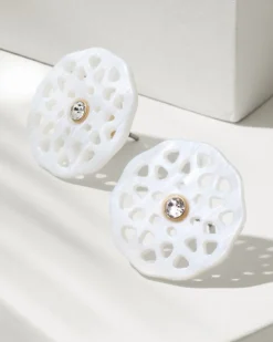 Madeira Mother of Pearl Flower Earrings