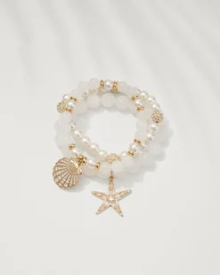 Moments in Paradise Quartz and Pearl Stretch Bracelet Set