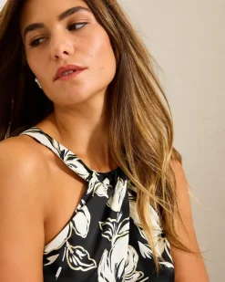 Noche Mar Satin Halter Top