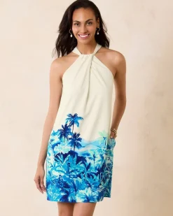 Ocean Side Views Silk Halter Dress