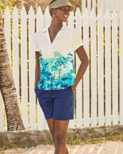 Oceanside Views Talulla Silk Camp Shirt
