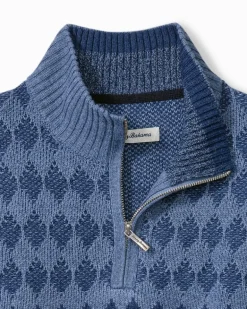 Ombré Argyle Half-Zip Sweater