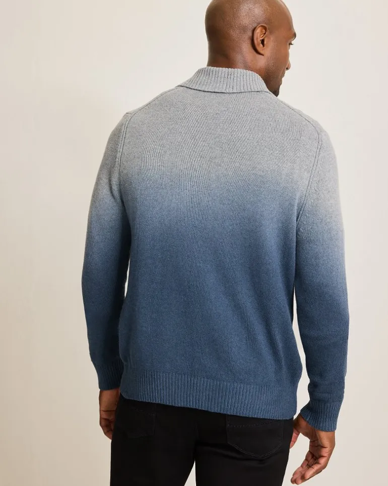 Ombré Dip-Dye Sweater Polo