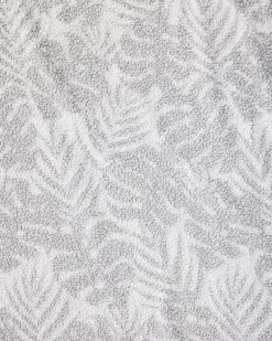 Palm Fronds Grey Faux Teddy Throw