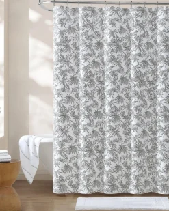 Pen and Ink Bahama Brown Palm Shower Curtain